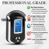 Robustt Alcohol Tester Black Advance Digital LCD Display Portable Breathalyzer With 5 Mouthpieces (MODEL 2)